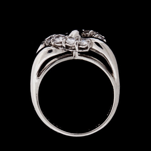 Platinum & Diamond Crossover Ring