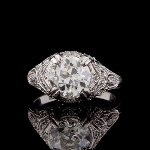 2.35ct tw European Cut Diamond Ring