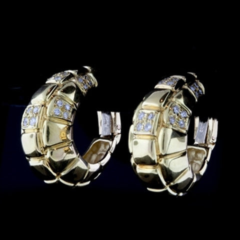 ASPREY Gold & Diamond Huggie Hoops