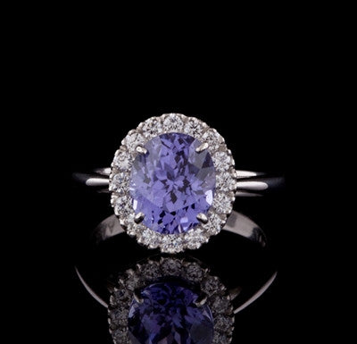 3.46ct Violet Sapphire & Diamond Ring