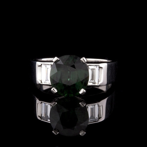 3.09ct Green Sapphire & Diamond Ring