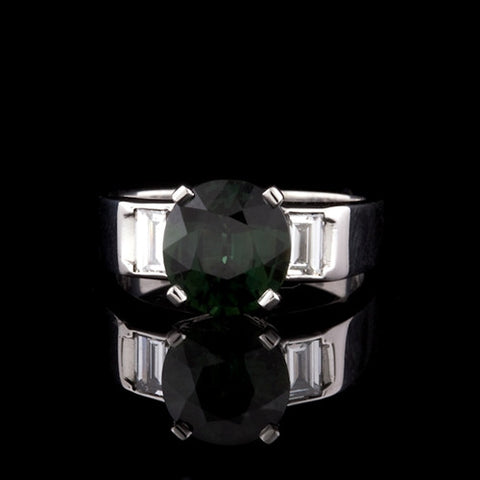 3.09ct Green Sapphire & Diamond Ring