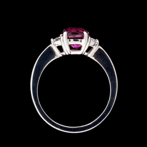 Pink Sapphire & Diamond Platinum Ring