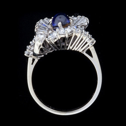 0.50ct Cabochon Sapphire & Diamond 18KT Ring
