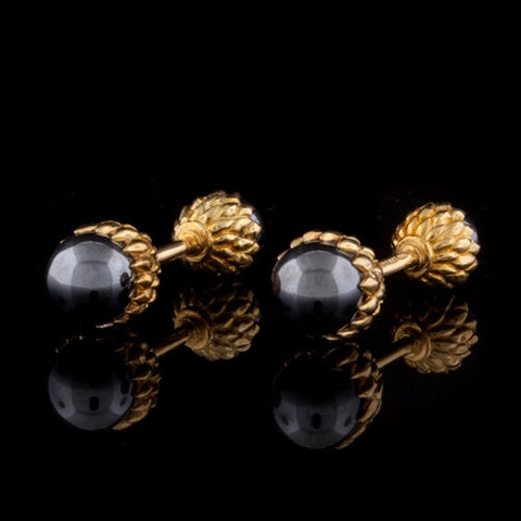 Tiffany & Co. Gold & Hematite Cuff Links