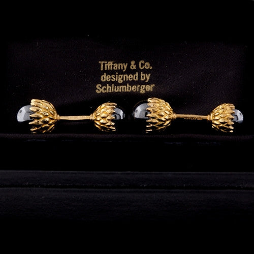 Tiffany & Co. Gold & Hematite Cuff Links