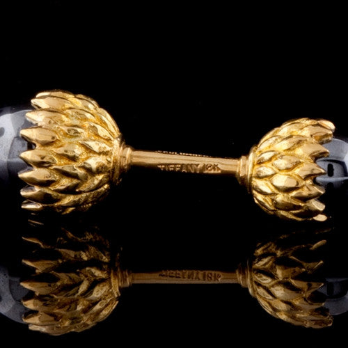 Tiffany & Co. Gold & Hematite Cuff Links