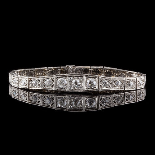 2.31ct tw Vintage Diamond & Platinum Bracelet