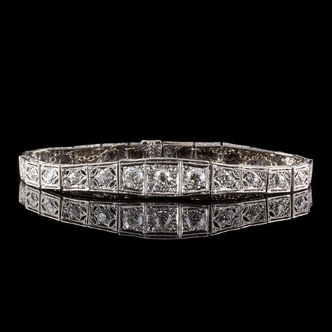 2.31ct tw Vintage Diamond & Platinum Bracelet