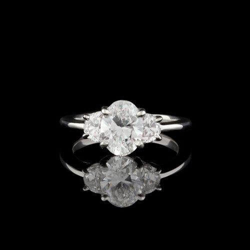 2.11ct tw Oval GIA Platinum Diamond Ring