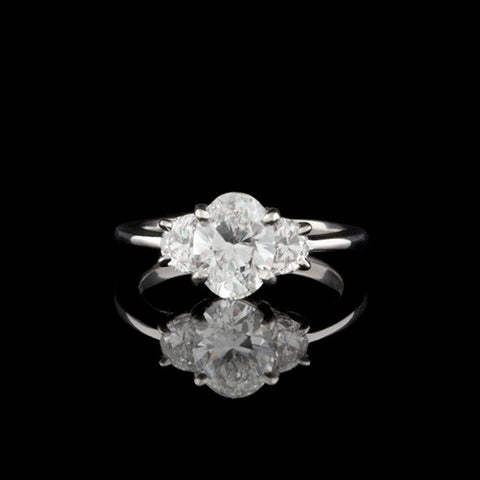 2.11ct tw Oval GIA Platinum Diamond Ring