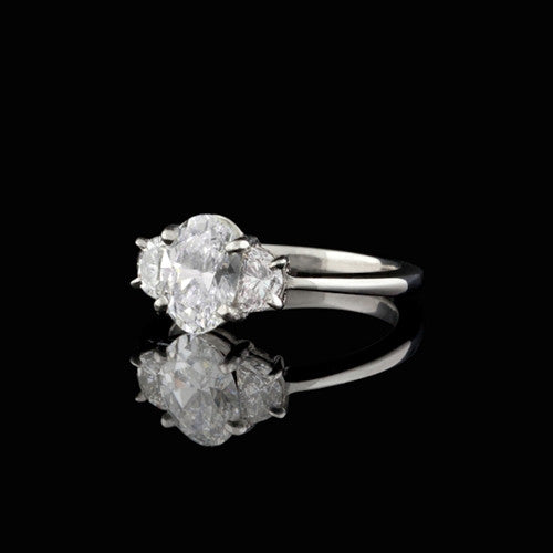 2.11ct tw Oval GIA Platinum Diamond Ring