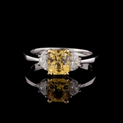 Yellow Sapphire & Diamond Ring