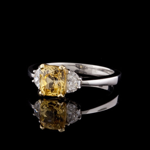 Yellow Sapphire & Diamond Ring