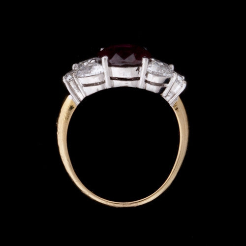 3.08ct Oval Ruby & Diamond Ring