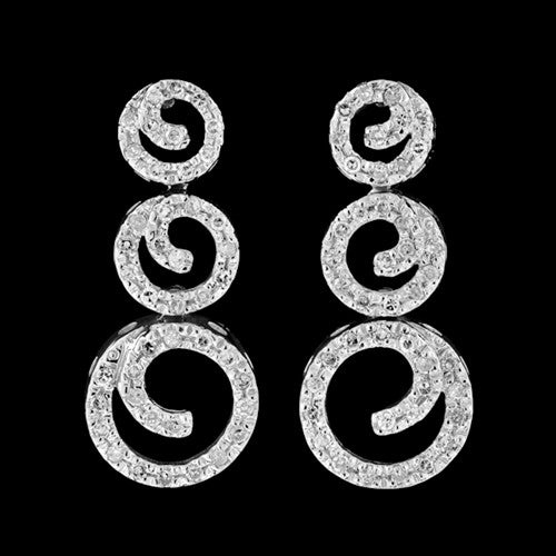Diamond Circles Dangle Earrings