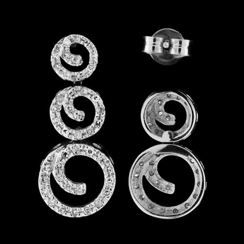 Diamond Circles Dangle Earrings