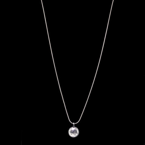 Brushed 14Kt Etoile Diamond Disc Necklace