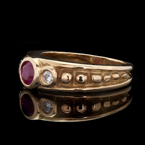 Ruby & Diamond 18Kt Band Ring