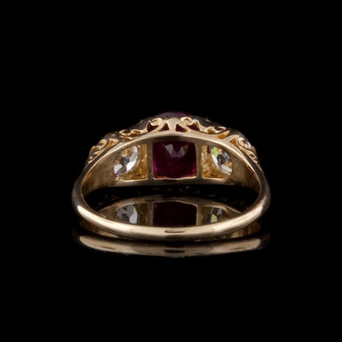 1.92ct Round Cut Ruby & Diamond 18KT Ring