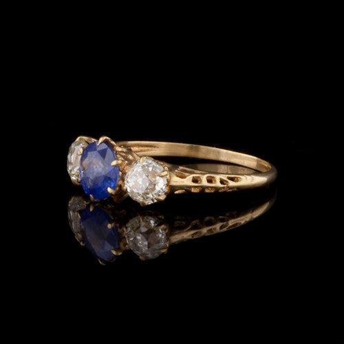 1.07ct Round Sapphire & Diamond 18KT Ring