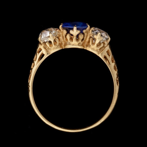 1.07ct Round Sapphire & Diamond 18KT Ring