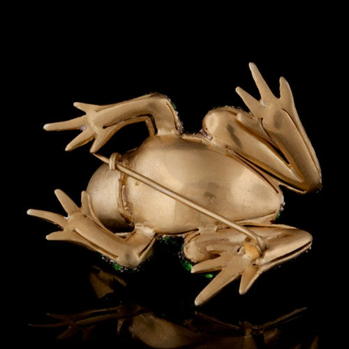 Tsavorite & Sapphire Silver/9KT Frog