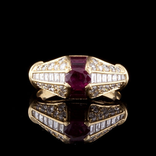 Oval Ruby & Diamond Ring