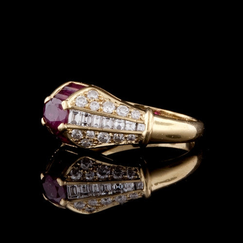 Oval Ruby & Diamond Ring