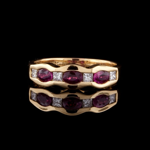 Diamond & Ruby 20KT Band Ring