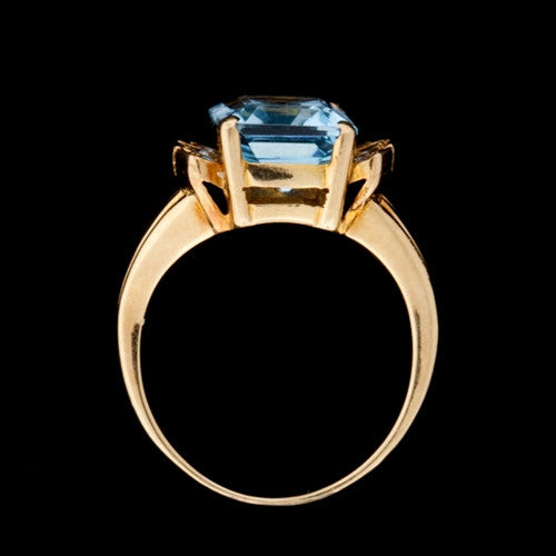 4ct Aquamarine & Diamond 18KT Ring