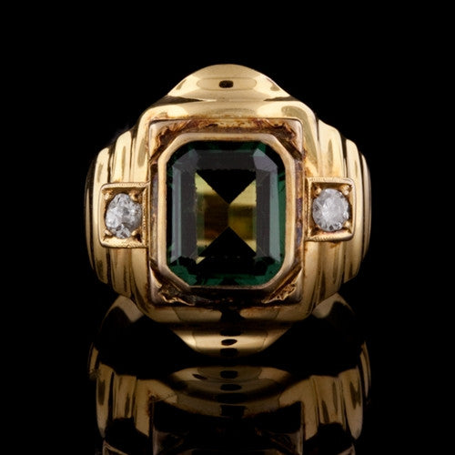 Tourmaline & Diamond 14KT Ring