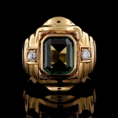 Tourmaline & Diamond 14KT Ring