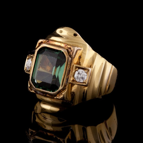 Tourmaline & Diamond 14KT Ring