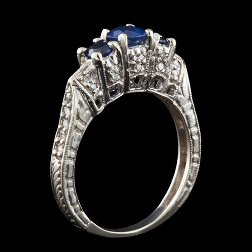 3 Stone Sapphire & Diamond Ring