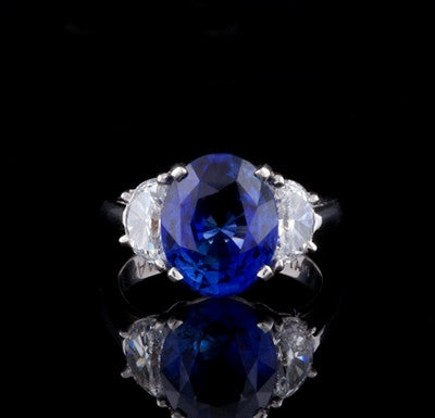 6.05ct Sapphire & Diamond Ring