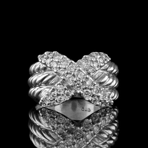 David Yurman Diamond X Ring