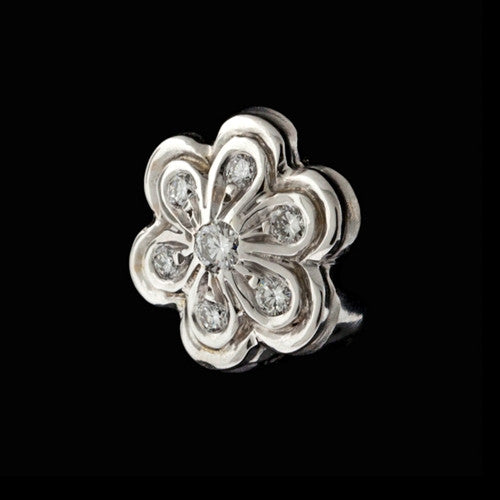 18KT Diamond Flower Earrings