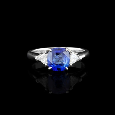 Sapphire & Diamond Platinum Ring