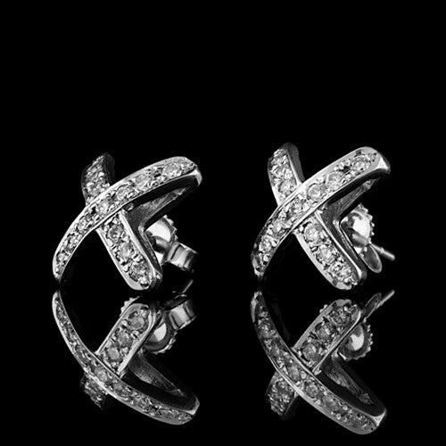 18KT Diamond Crossover Earrings