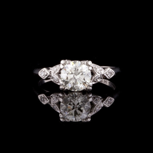 1.34ct tw European Cut Diamond Ring