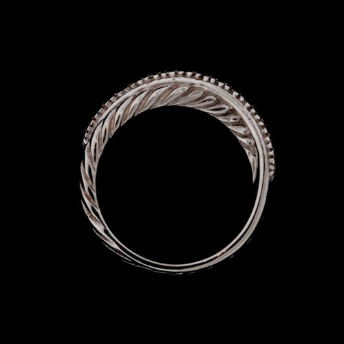 David Yurman Silver & Diamond Crossover Ring