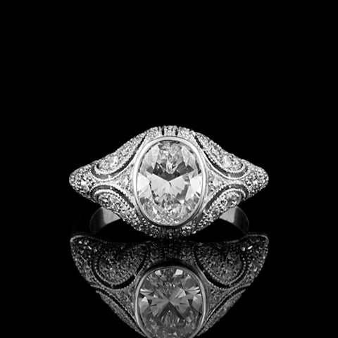 2.90ct tw Oval GIA Diamond Ring
