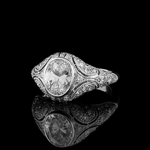 2.90ct tw Oval GIA Diamond Ring