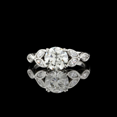 1.88ct tw European Cut GIA Diamond Ring