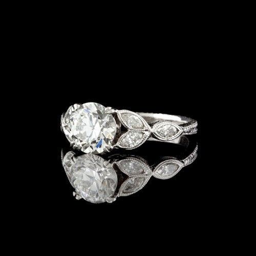 1.88ct tw European Cut GIA Diamond Ring