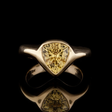 3.15ct tw Shield Cut Yellow Sapphire Ring