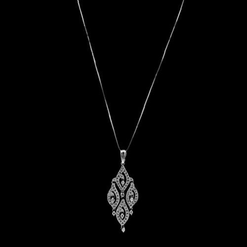 White Gold Diamond Chandelier Necklace