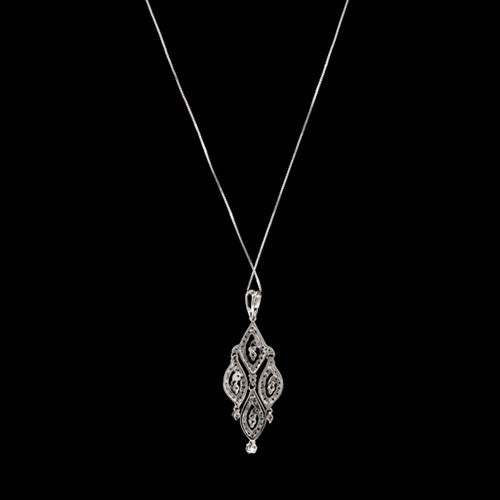 White Gold Diamond Chandelier Necklace