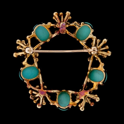 14KT Turquoise Brooch